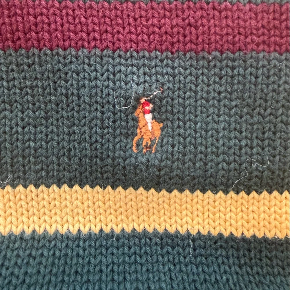 Polo by Ralph Lauren Vintage Green Striped Crewneck Sweater